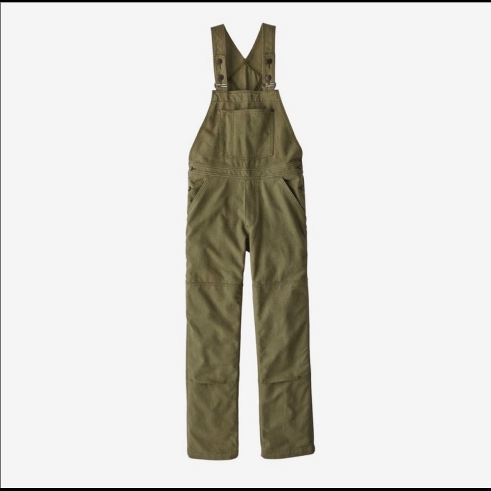 Patagonia All Seasons Hemp Canvas Bib Overalls Woman’s Size Large Green